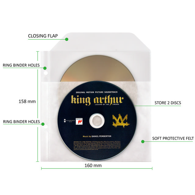 Blu-Ray Paketti, 50 kaksinkertaista Blu-Ray-suojaa huovalla, 2 kansiota