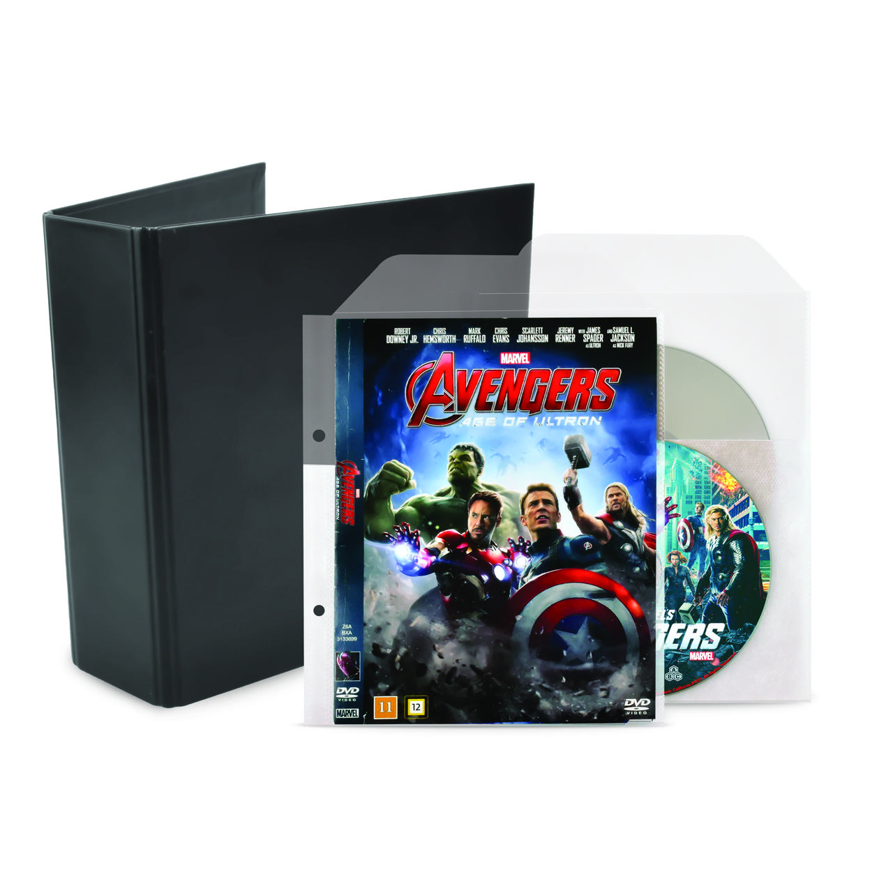 DVD Bundle, 50 Double DVD Sleeves with Felt, 2 DVD Binders