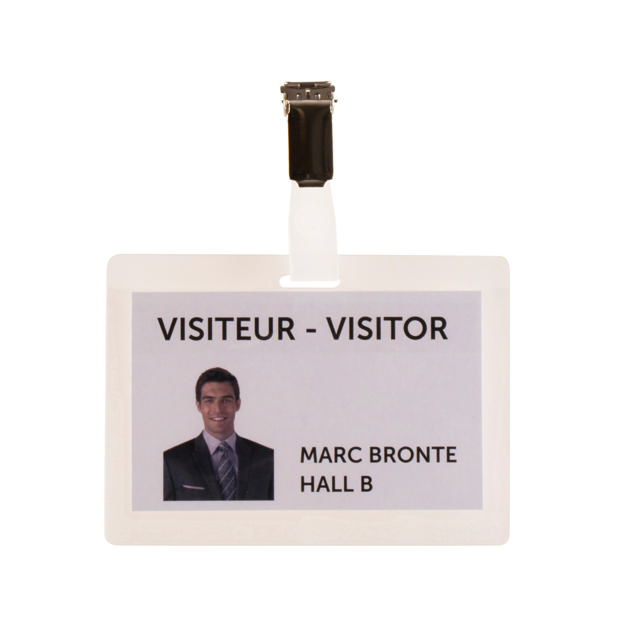 Self Laminating Badge, Incl Clip, Horizontal