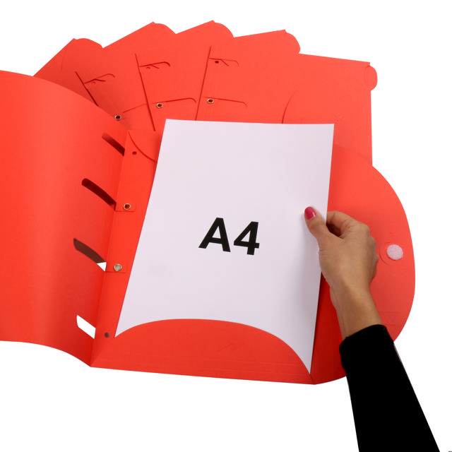 Smartfolder rei'itetty kansio, välilehdellä, A4