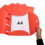 Smartfolder rei'itetty kansio, välilehdellä, A4
