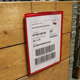 Roikkuva vahvistettu logistiikan henkilökorttitasku, A4, pystysuora, sivusta täytettävä