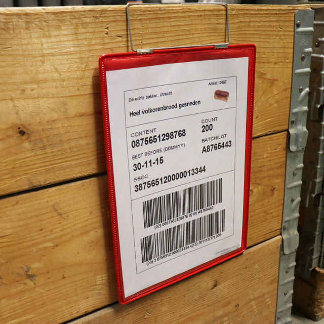 Roikkuva vahvistettu logistiikan henkilökorttitasku, A4, pystysuora, sivusta täytettävä