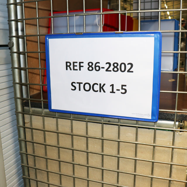 Roikkuva vahvistettu logistiikan henkilökorttitasku, A4, vaaka, sivusta täytettävä