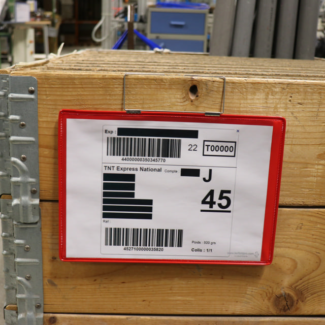 Roikkuva vahvistettu logistiikan henkilökorttitasku, A4, vaaka, sivulataus