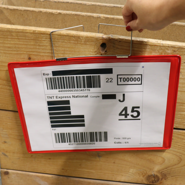 Roikkuva vahvistettu logistiikan henkilökorttitasku, A4, vaaka, sivulataus
