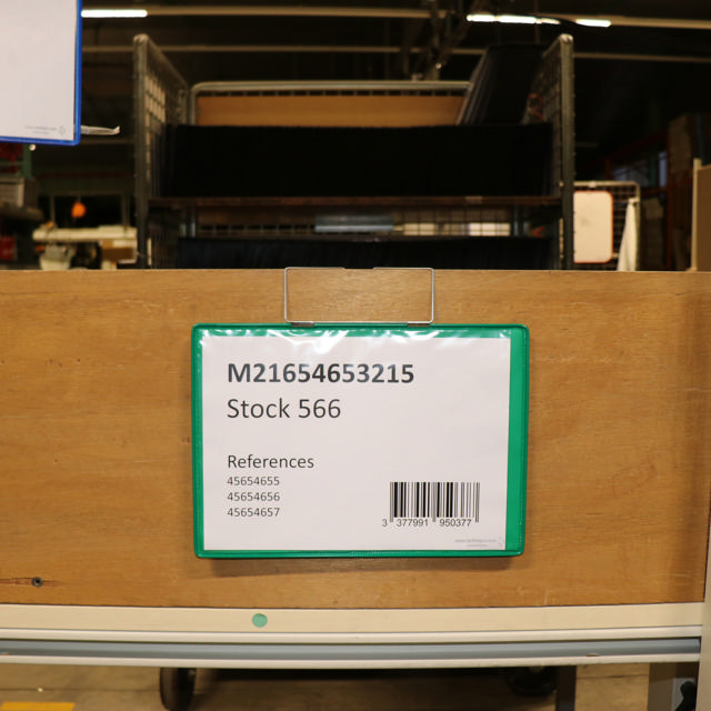 Roikkuva vahvistettu logistiikan henkilökorttitasku, A4, vaaka, sivusta täytettävä