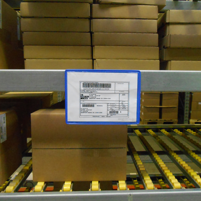 Magneettivahvistettu logistiikan tunnistetasku, A5, vaaka, sivulataus