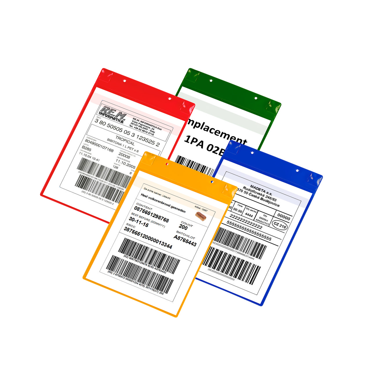 Magneettinen logistiikkatasku, neodyymeillä ja läpällä, A4, pystysuora