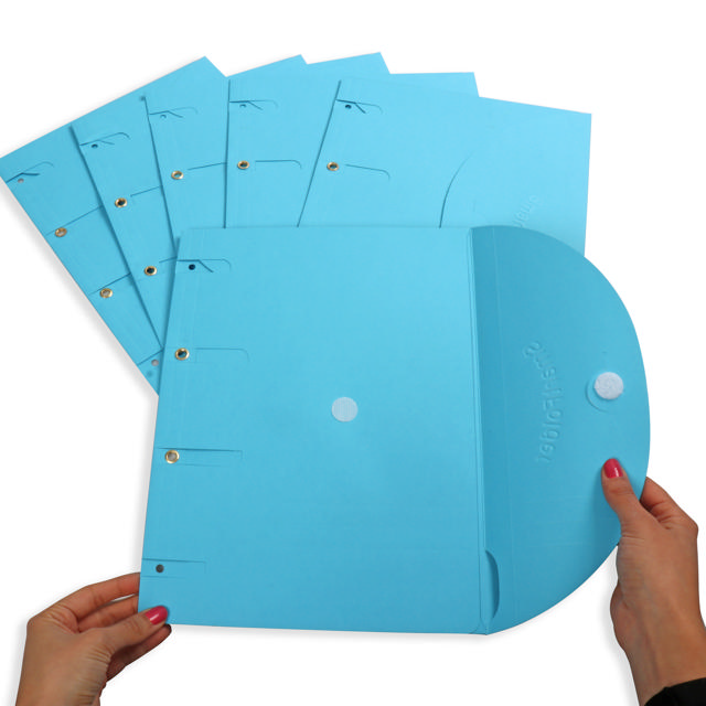 Smartfolder rei'itetty kansio, välilehdellä, A4