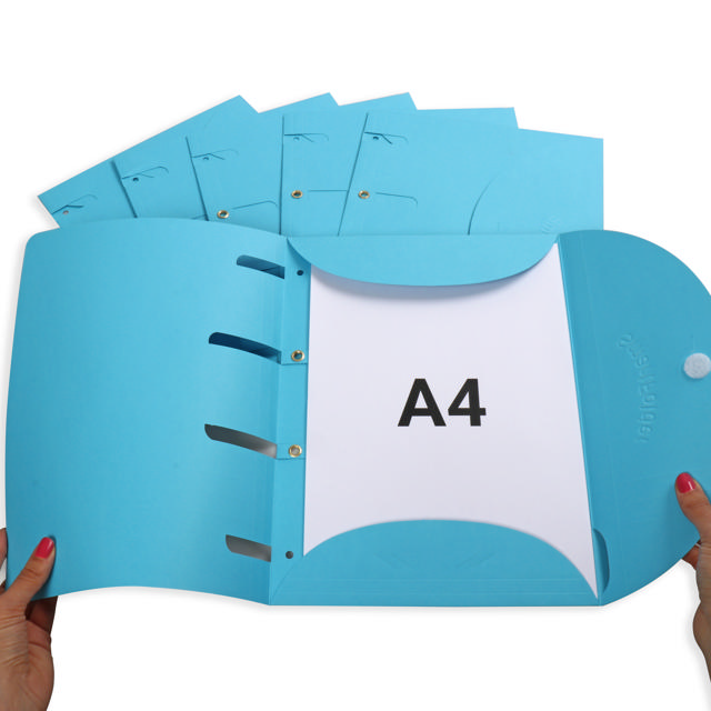 Smartfolder rei'itetty kansio, välilehdellä, A4