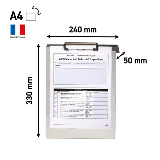 Ripustettava leikepöytä, alumiini, A4, pystysuora