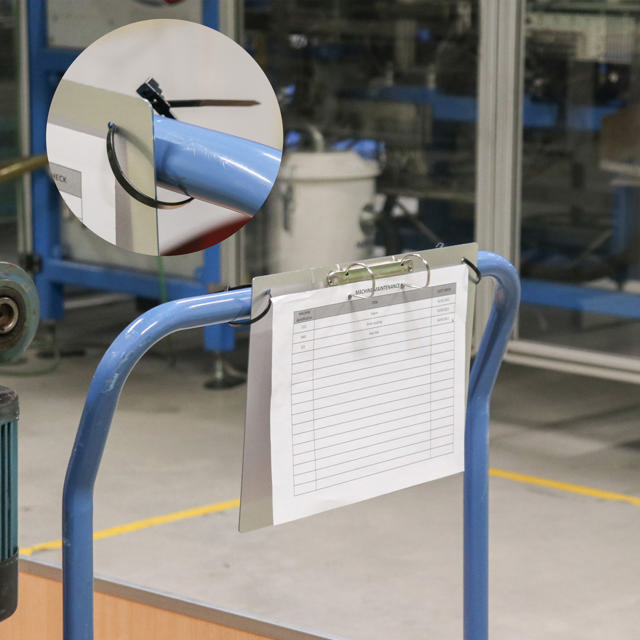 2-renkainen näyttökansio, magneettikiinnityksellä, alumiini, A4, vaakasuora