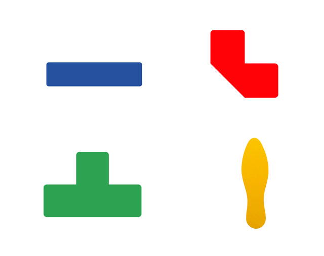 Itsekiinnittyvä lattiamerkintäsymboli, raita