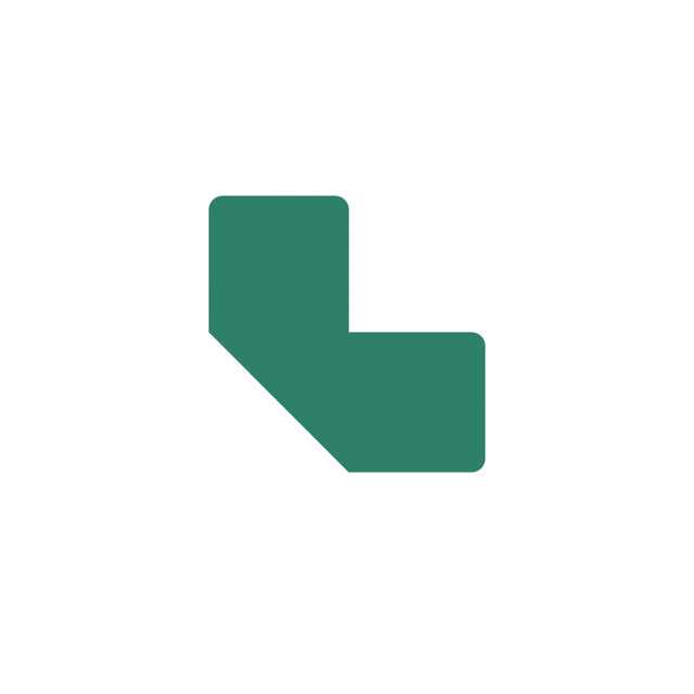 Itsekiinnittyvä lattiamerkintäsymboli, L-muoto