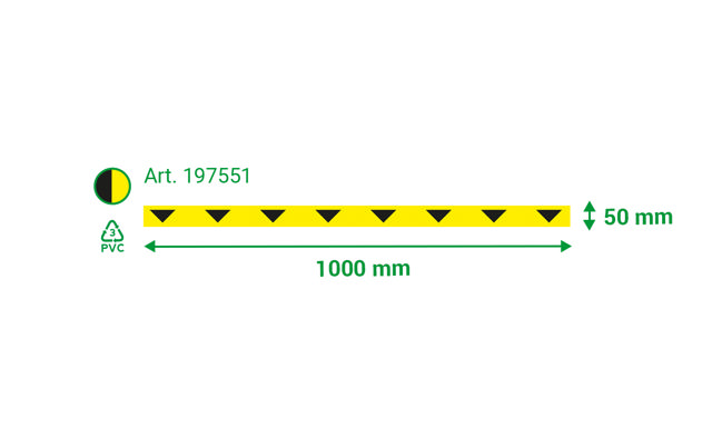Itsekiinnittyvä lattiamerkintäteippi, nuolilla, 50 x 1000 mm