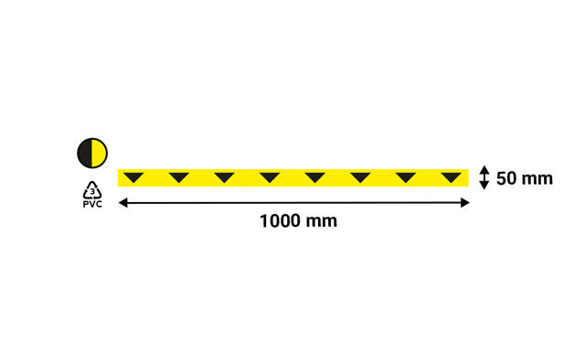 Itsekiinnittyvä lattiamerkintäteippi, nuolilla, 50 x 1000 mm