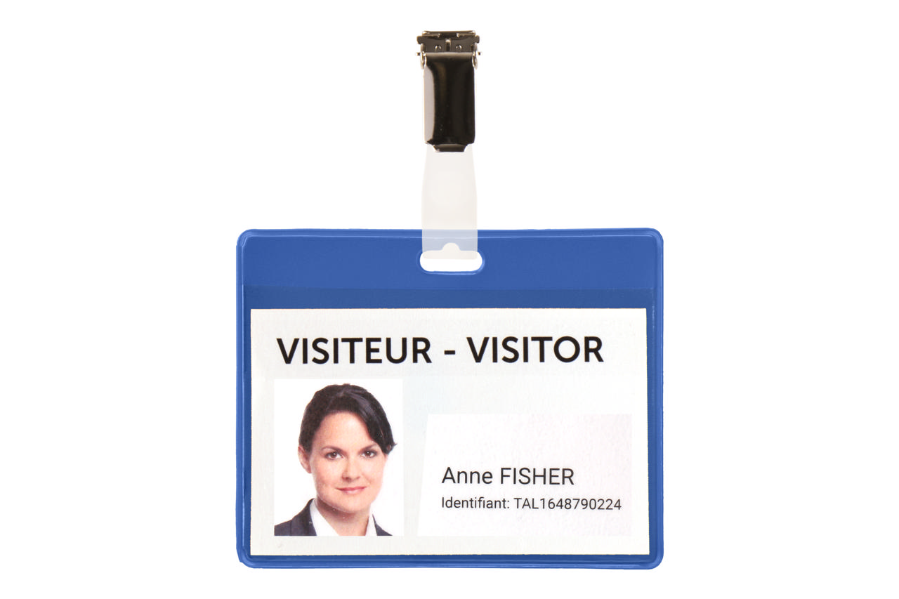 Visitor Badge Kit, PVC, with Clips and Inserts, Horizontal