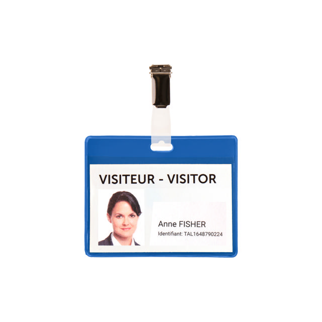 Vierailijakorttisarja, PVC, klipseillä ja korteilla, vaakasuora