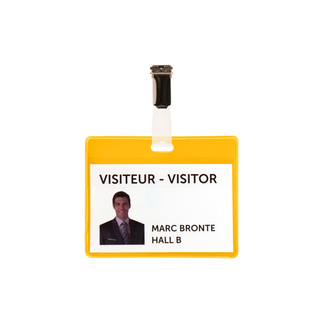 Vierailijakorttisarja, PVC, klipseillä ja korteilla, vaakasuora