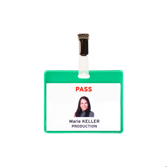 Vierailijakorttisarja, PVC, klipseillä ja korteilla, vaakasuora