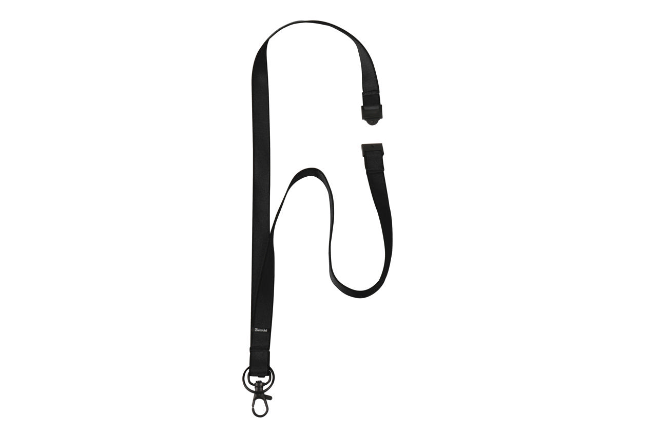 Flat Textile Lanyard, with Swivel Hook and Key Ring