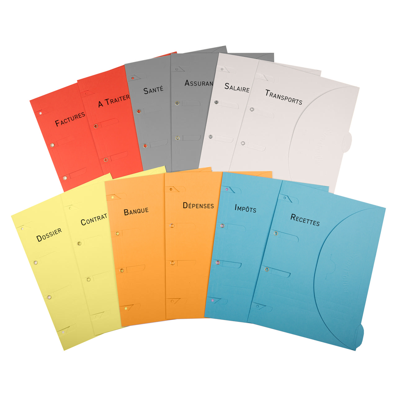 Smartfolder rei'itetty kansio, välilehdellä, painettu pakkaus, pankista kuljetukseen, A4