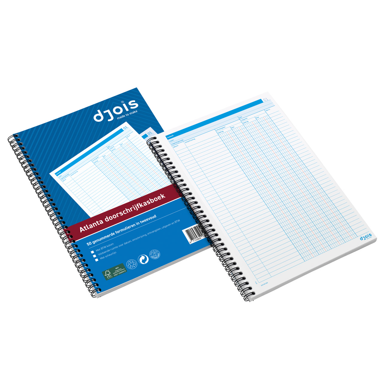 Atlanta Ledger Book, with Carbon Copy, A4, 4 Columns NL Text, FSC®