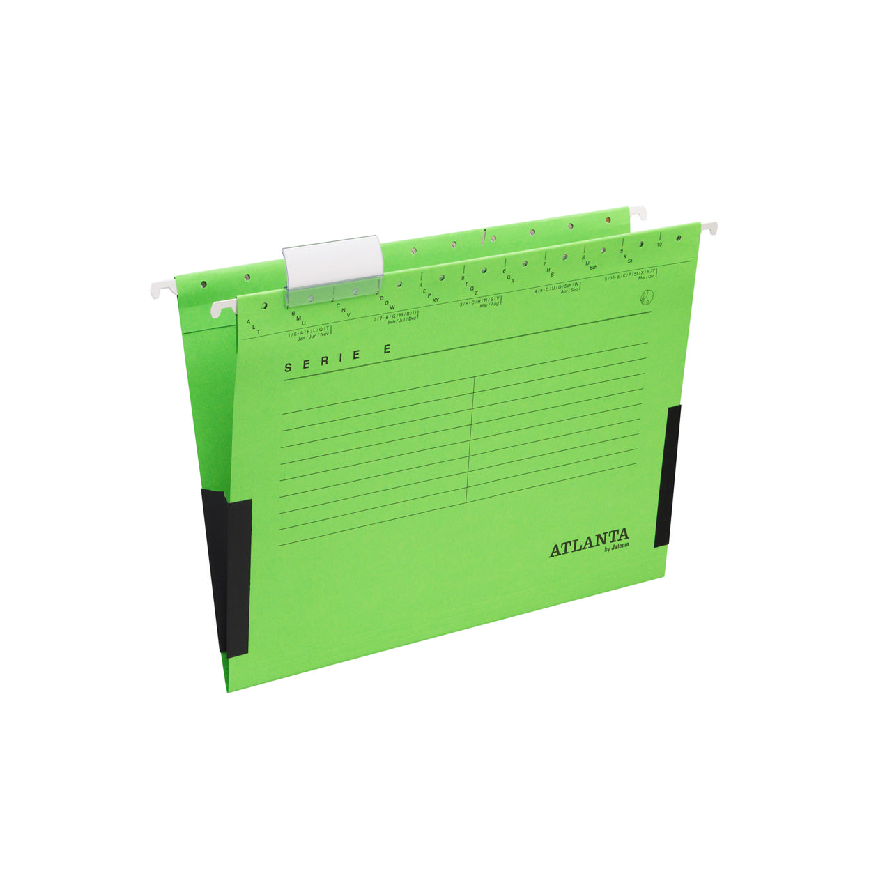 Serie-E ripustuskansio, A4, V-pohja sivukiiloilla, 100 % kierrätettyä kartonkia