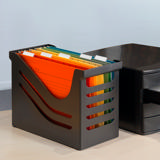 Re-Solution Office Box, jossa on 5 A4 Euroflex-riippukansiota, 100 % kierrätetty, Sininen Enkeli