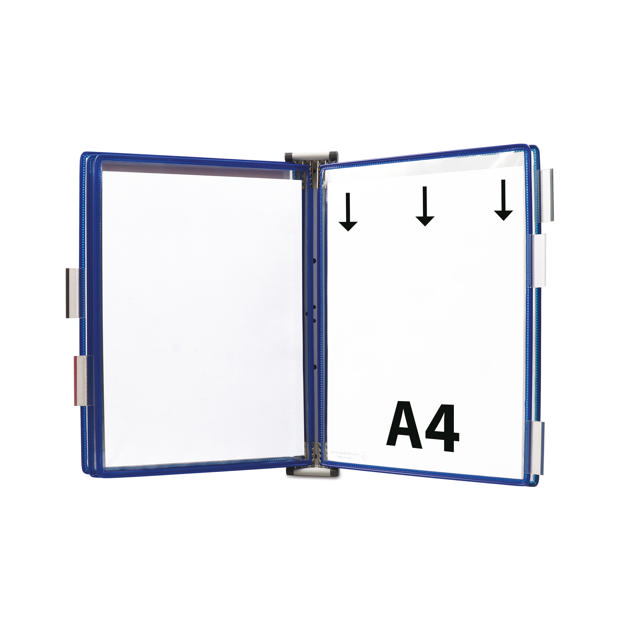 Tarifoldin metallinen seinälle kiinnitettävä asiakirjojen esitysjärjestelmä, A4, 5 taskua