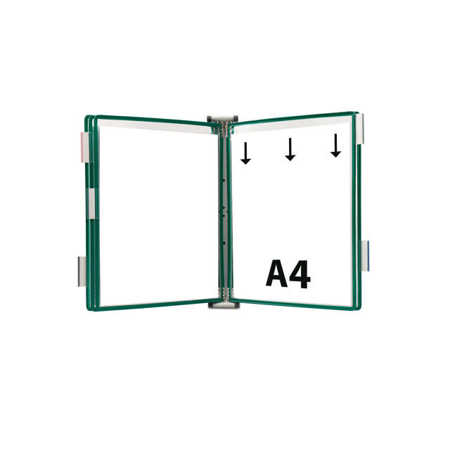 Tarifoldin metallinen seinälle kiinnitettävä asiakirjojen esitysjärjestelmä, A4, 5 taskua