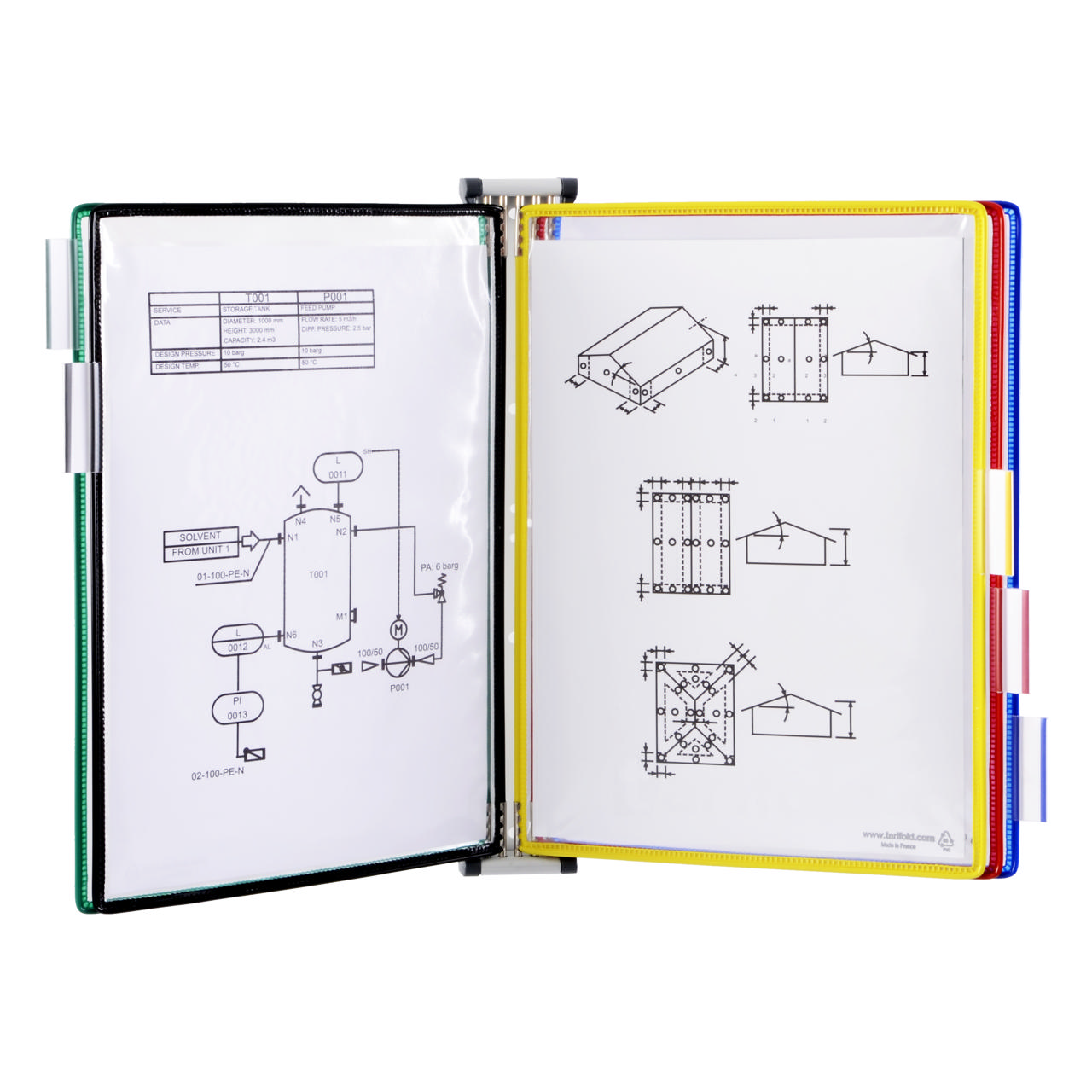 Tarifold Metal Wall Document Display System, A4, 5 Pockets