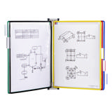 Tarifoldin metallinen seinälle kiinnitettävä asiakirjojen esitysjärjestelmä, A4, 5 taskua