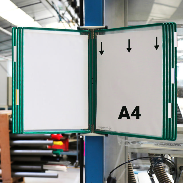 Tarifold magneettinen seinäkiinnitteinen asiakirjanäyttöjärjestelmä, A4, 10 taskua