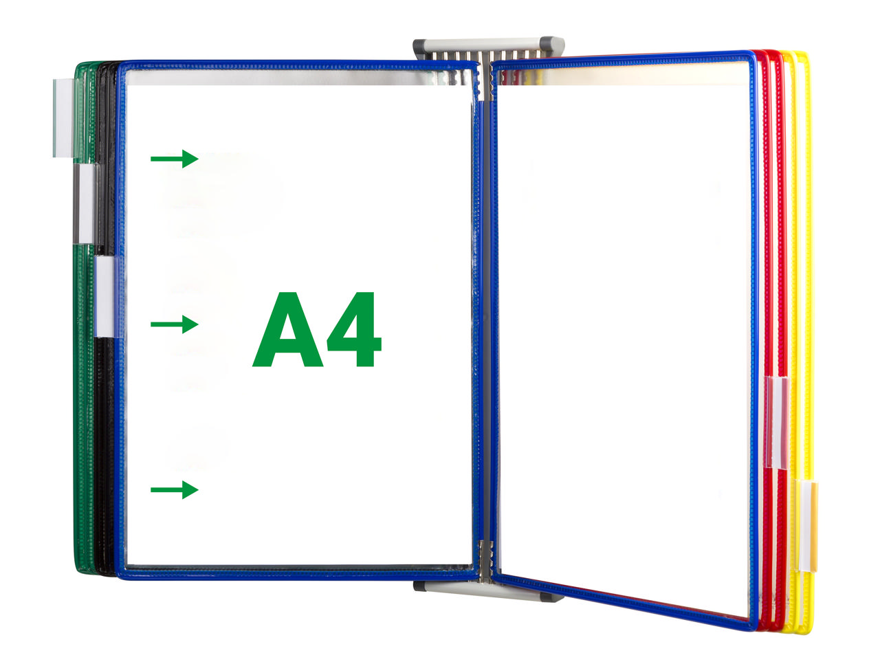 Tarifold Metal Wall Document Display System, A4, 10 Pockets, Left Side Loading