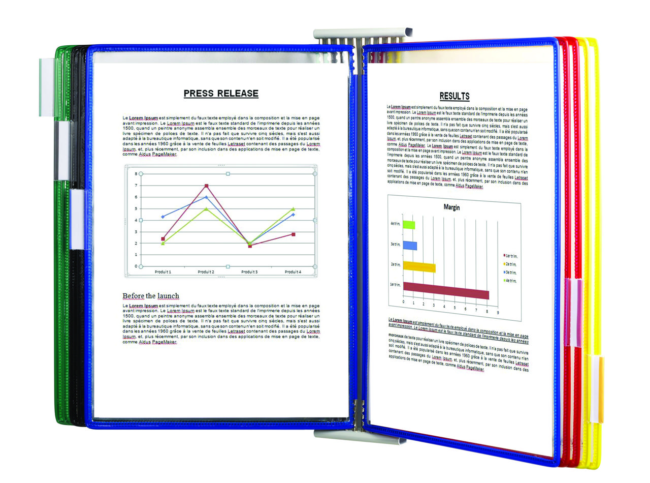 Tarifold Metal Wall Document Display Extension Kit, A4, 10 Pockets, Left Side Loading