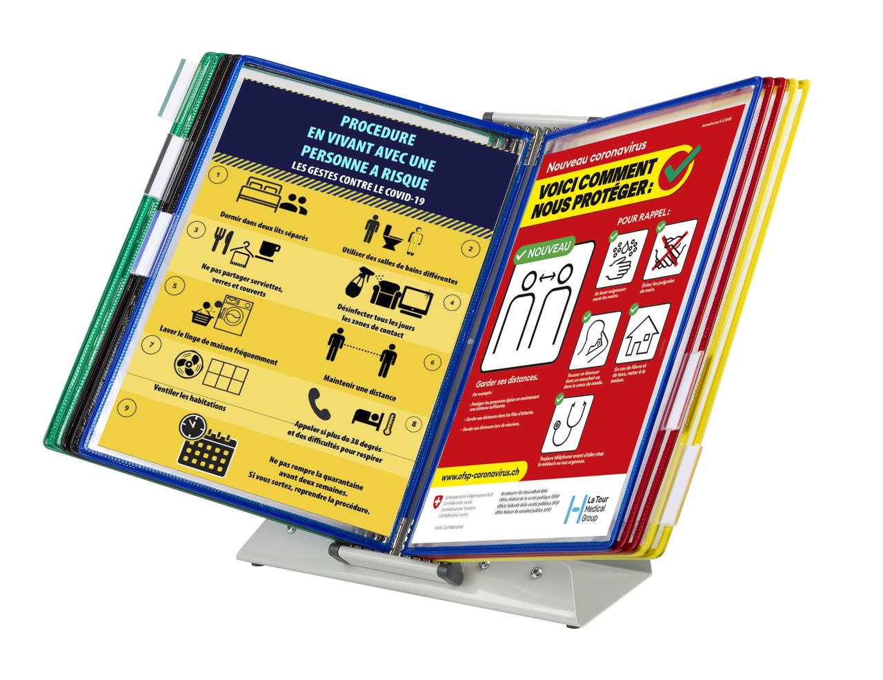 Tarifold Antimicrobial Desk Document Display System, A4, 10 Pockets