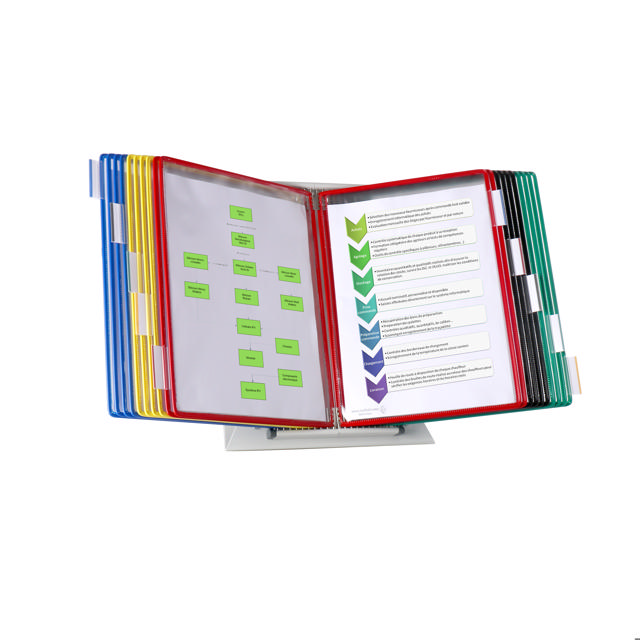 Tarifold metallinen pöytäteline, tietopaneelijärjestelmä, A4, 20 tietopaneelia