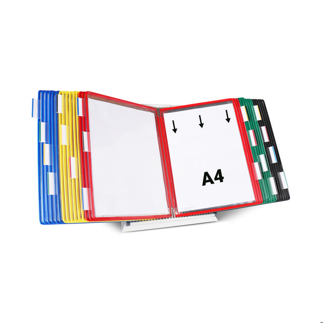 Tarifold metallinen pöytäteline, tietopaneelijärjestelmä, A4, 30 tietopaneelia