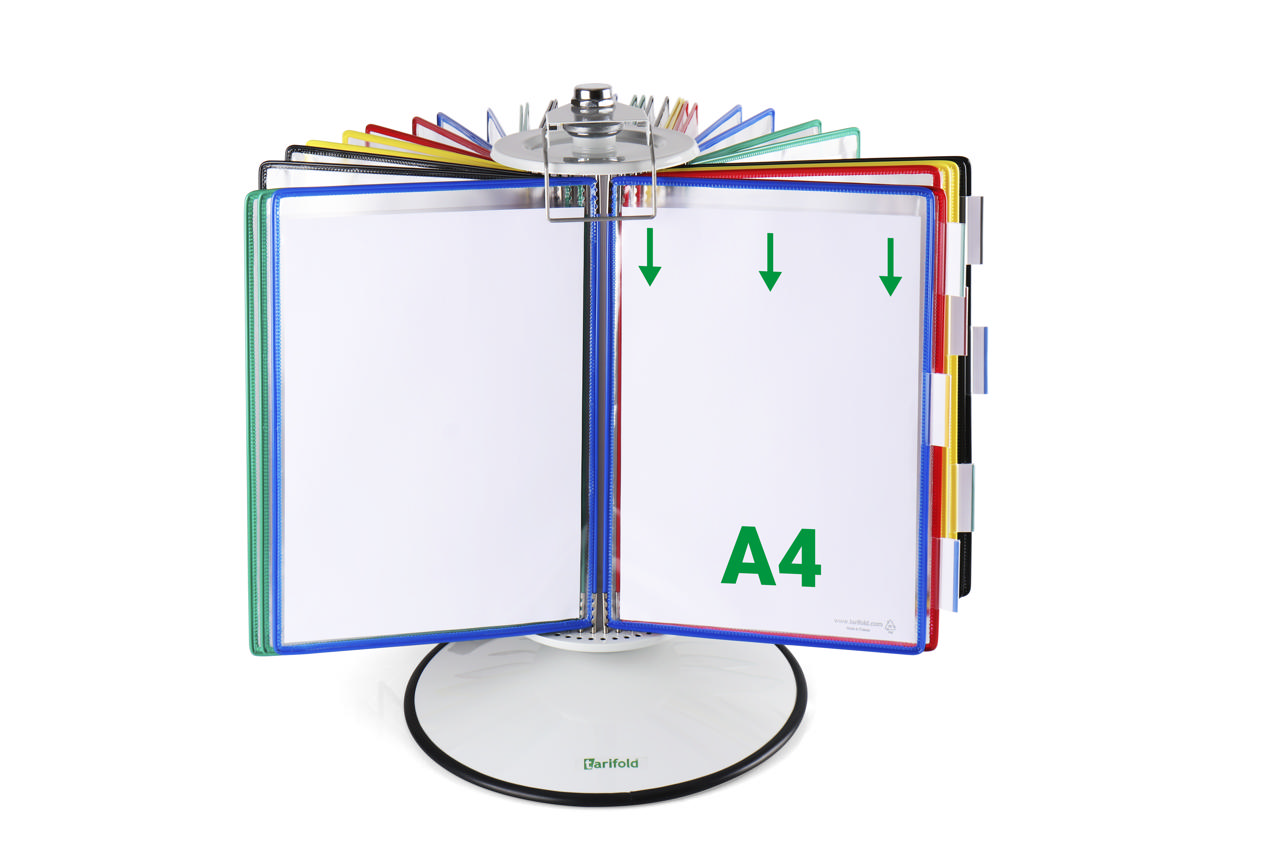 Tarifold Steel Rotary Document Display System, A4, 40 Pockets