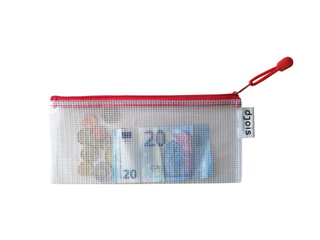 Vetoketjullinen säilytyspussi, shekkikirjan koko
