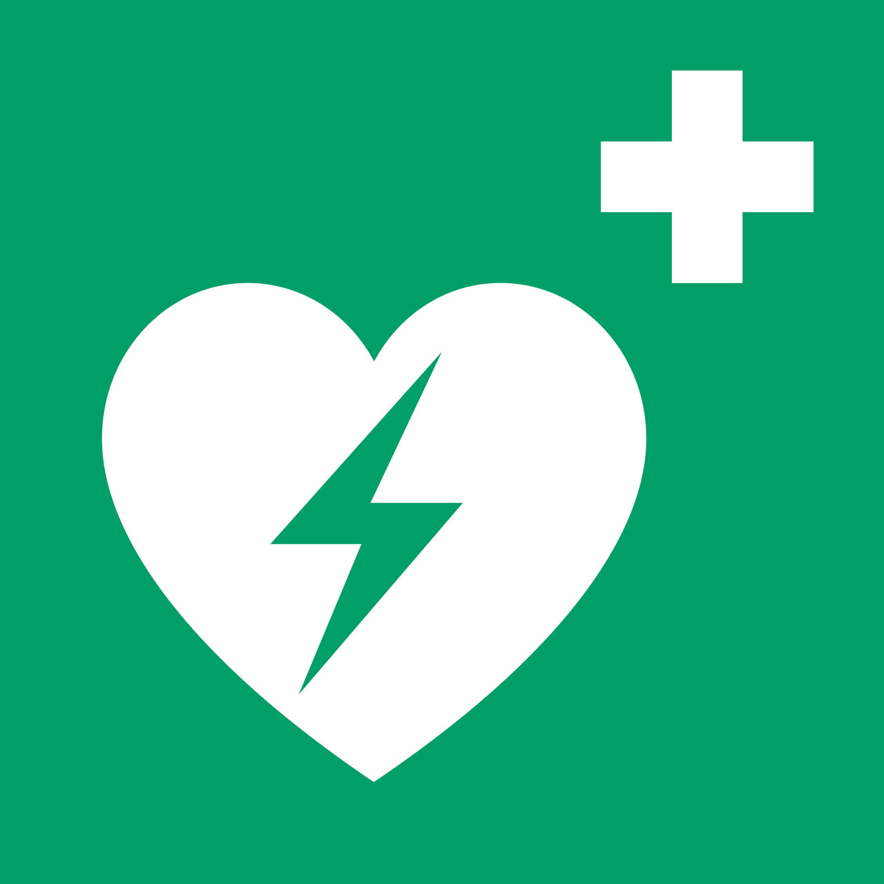 Safety Sign Automated External Heart Defibrillator, 200 x 200 mm