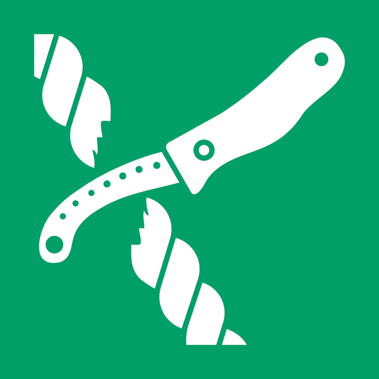 Turvallisuusmerkki Pelastuslautan veitsi, 150 x 150 mm