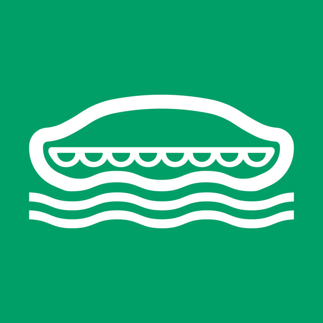 Turvallisuusmerkki Pelastusvene, 300 x 300 mm