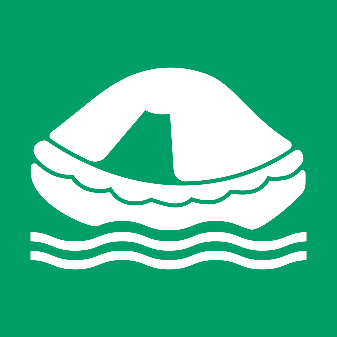 Turvallisuusmerkki Pelastuslautta, 200 x 200 mm