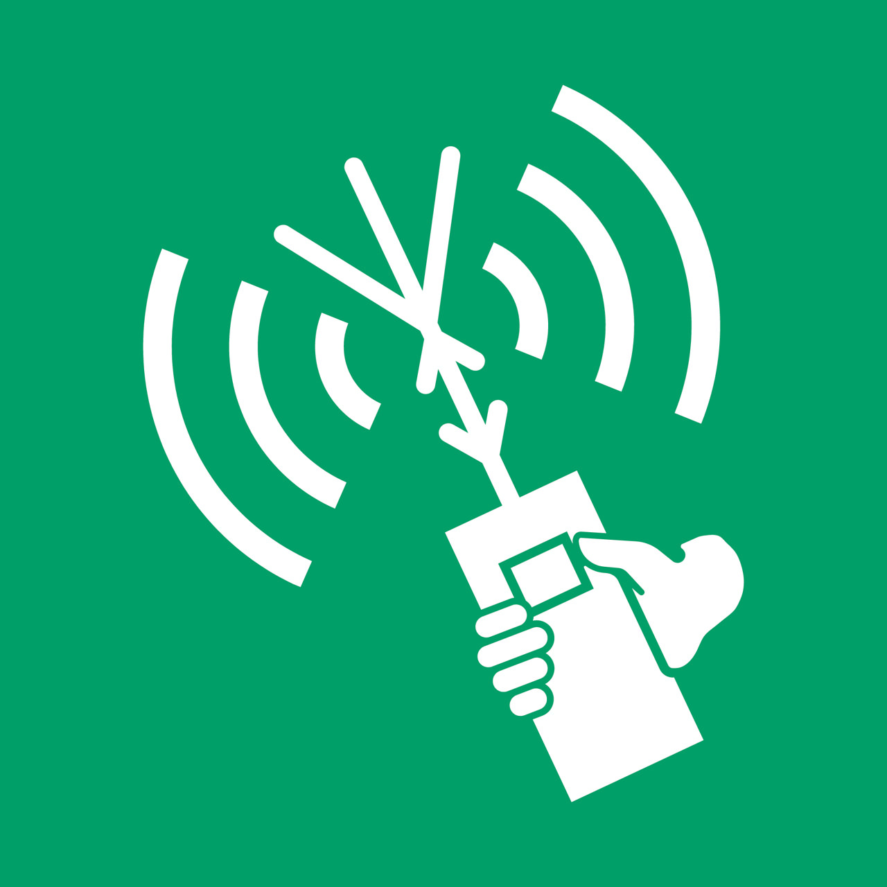 Turvallisuusmerkki kaksisuuntainen VHF-radiopuhelinlaite, 300 x 300 mm