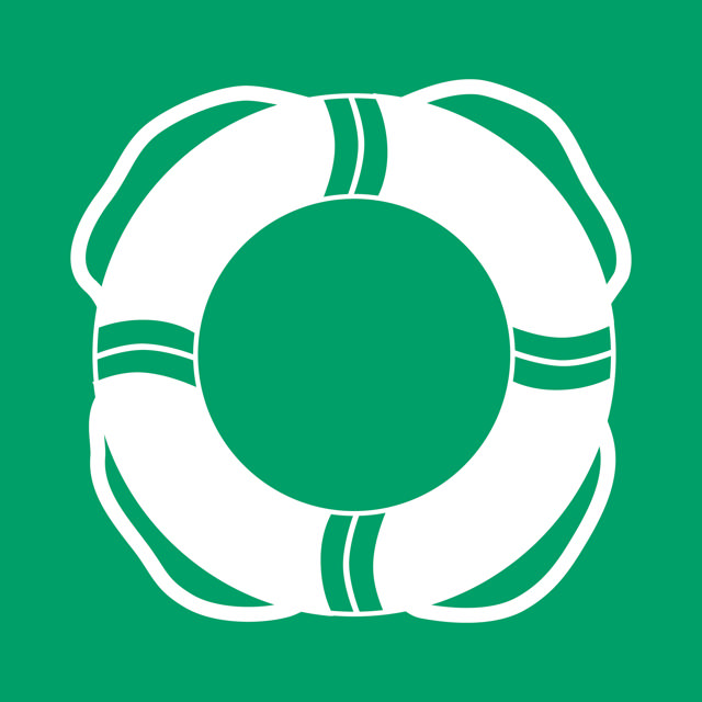 Turvallisuusmerkki Vesipelastusvälineet, 150 x 150 mm