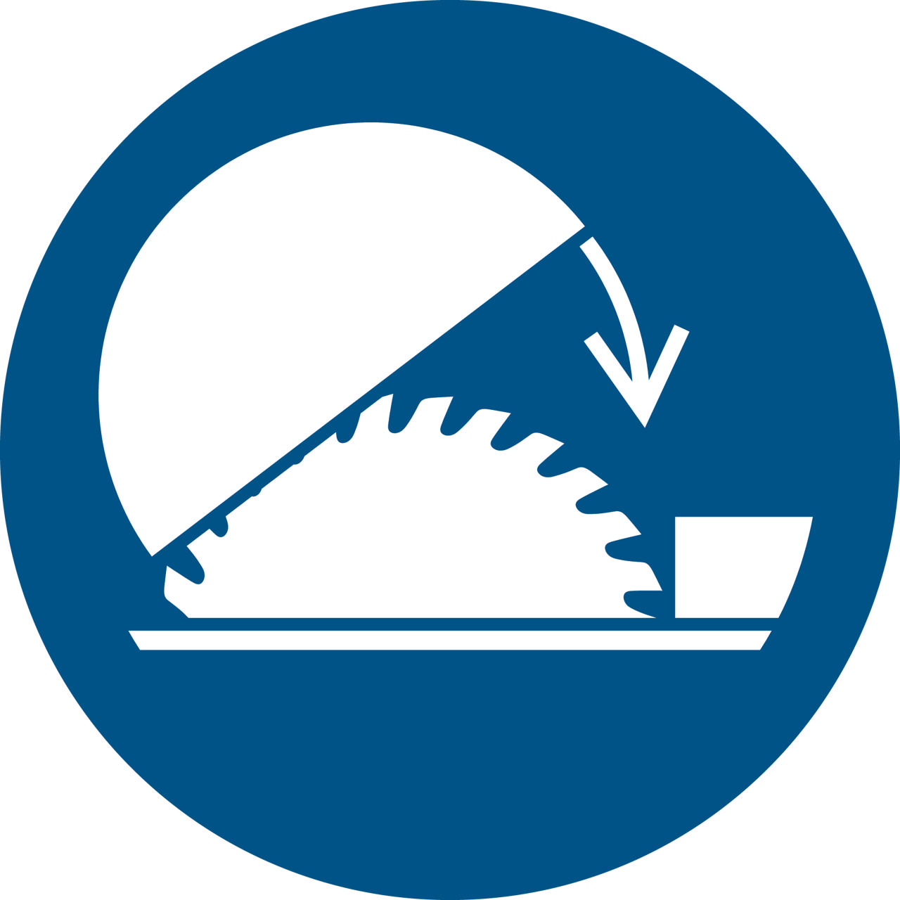 Turvallisuusmerkki Käytä Säädettävää Sirkkelin Suojaa, 100 mm