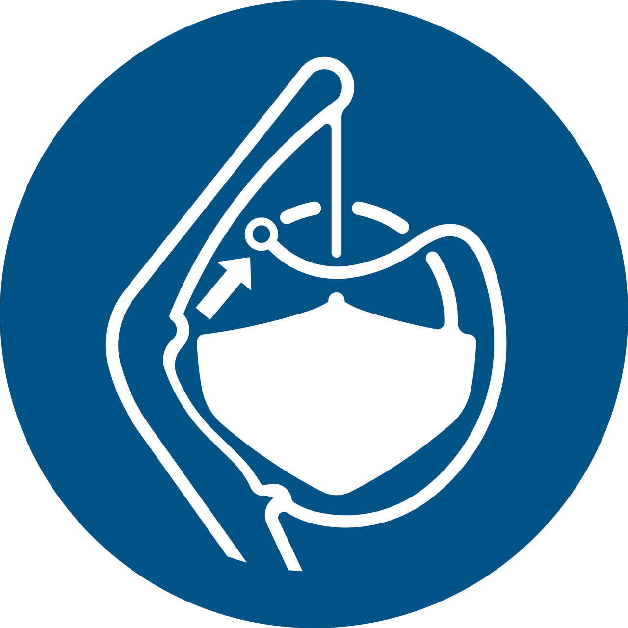 Turvallisuusmerkki Vapauta pelastusveneen kiinnikkeet laukaisujärjestyksessä, 100 mm